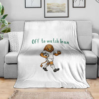 Funny Persian Lion Soccer Fan Gift Throw Blanket Off To Watch Iran