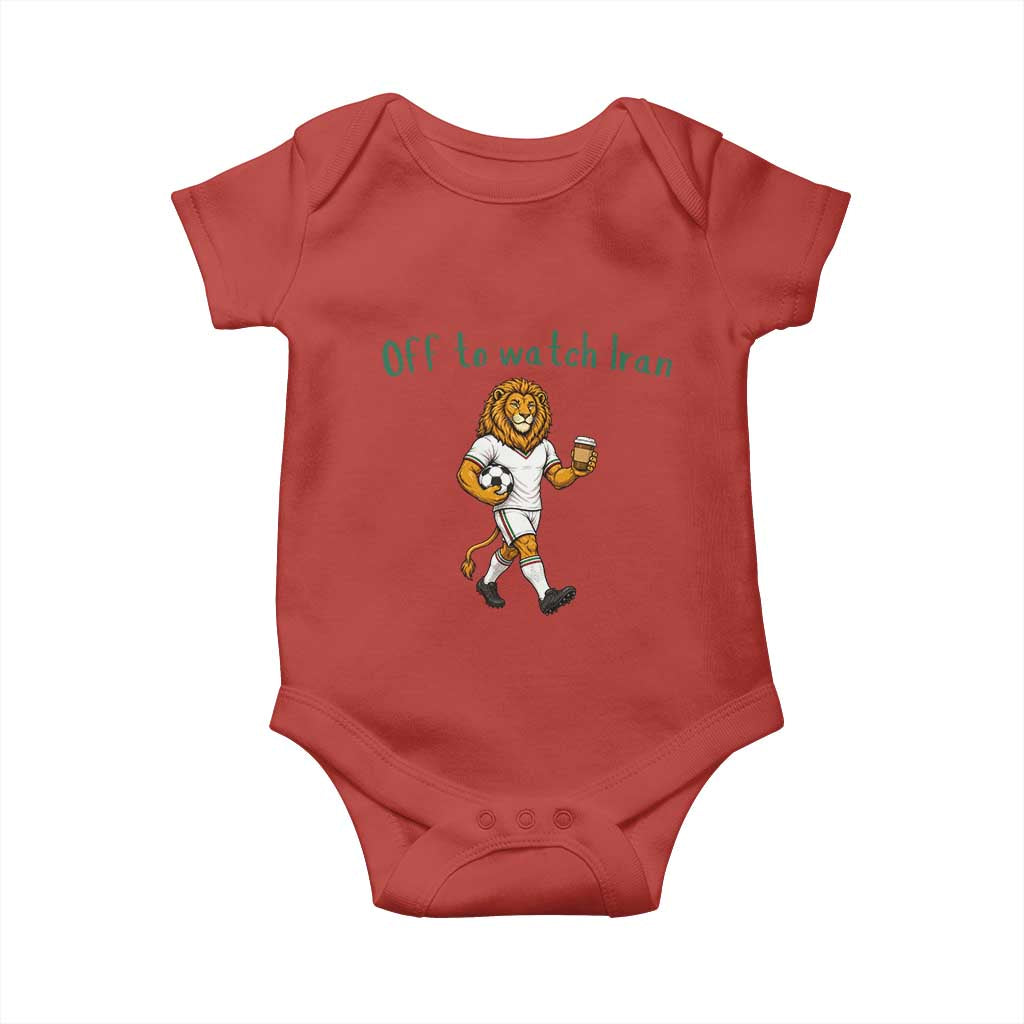 Funny Persian Lion Soccer Fan Gift Baby Onesie Off To Watch Iran