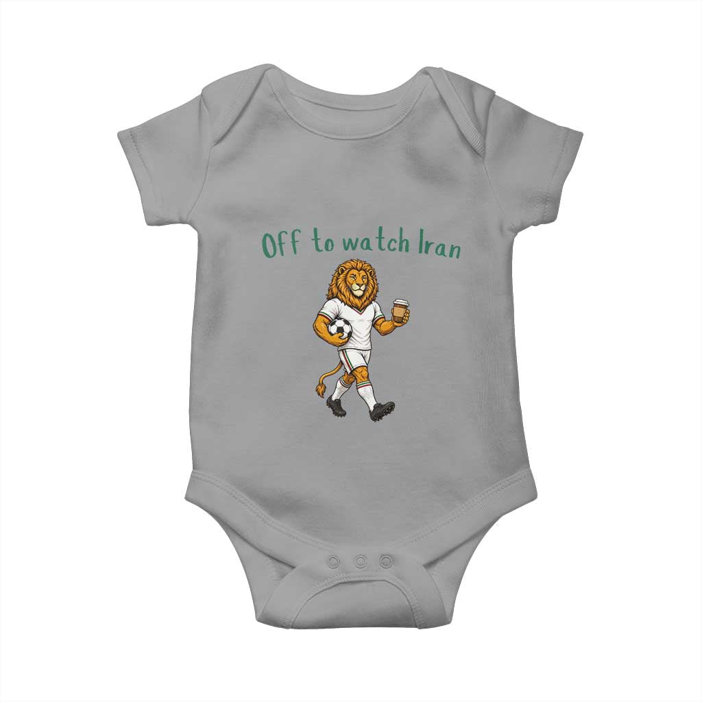 Funny Persian Lion Soccer Fan Gift Baby Onesie Off To Watch Iran