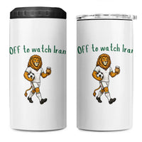 Funny Persian Lion Soccer Fan Gift 4 in 1 Can Cooler Tumbler Off To Watch Iran