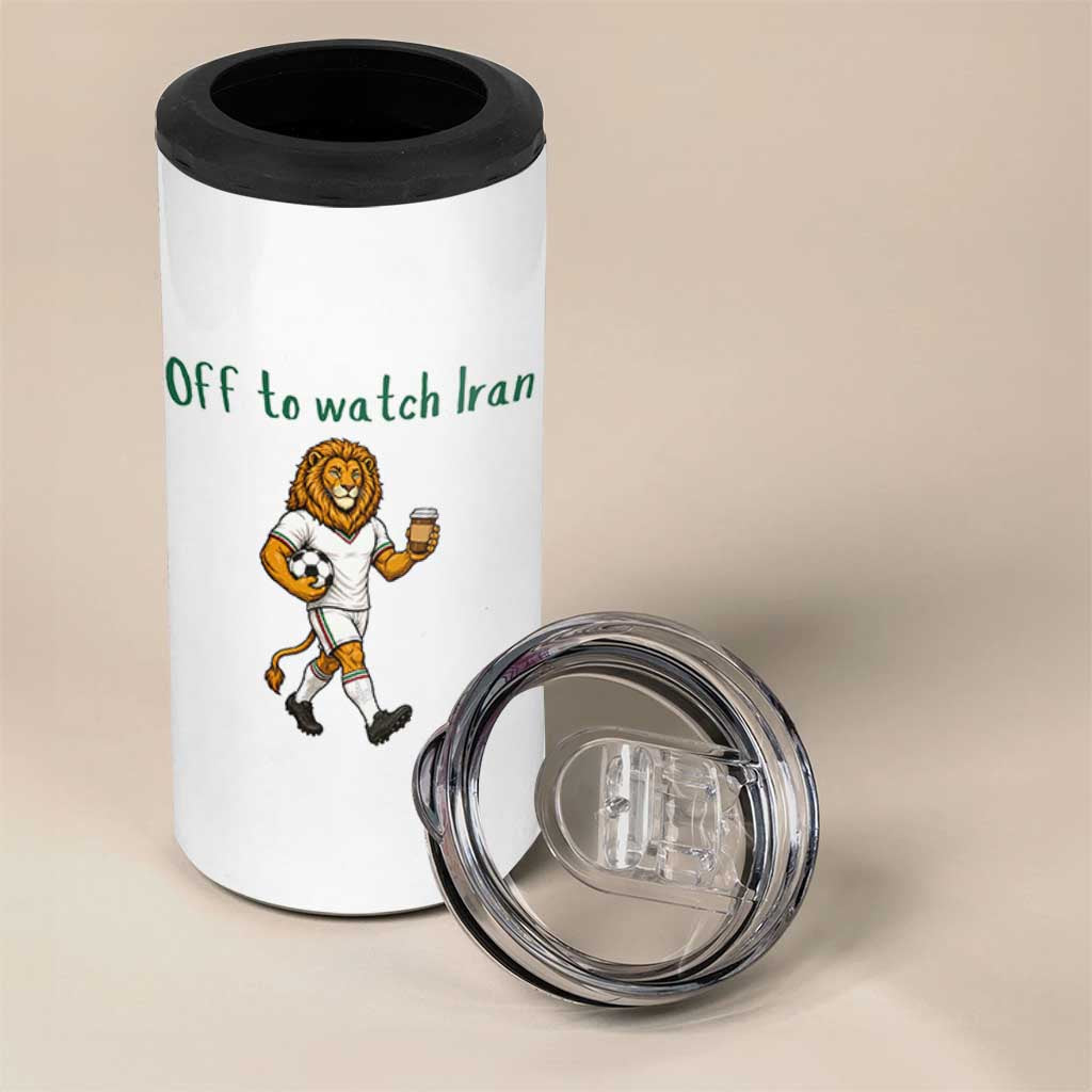 Funny Persian Lion Soccer Fan Gift 4 in 1 Can Cooler Tumbler Off To Watch Iran