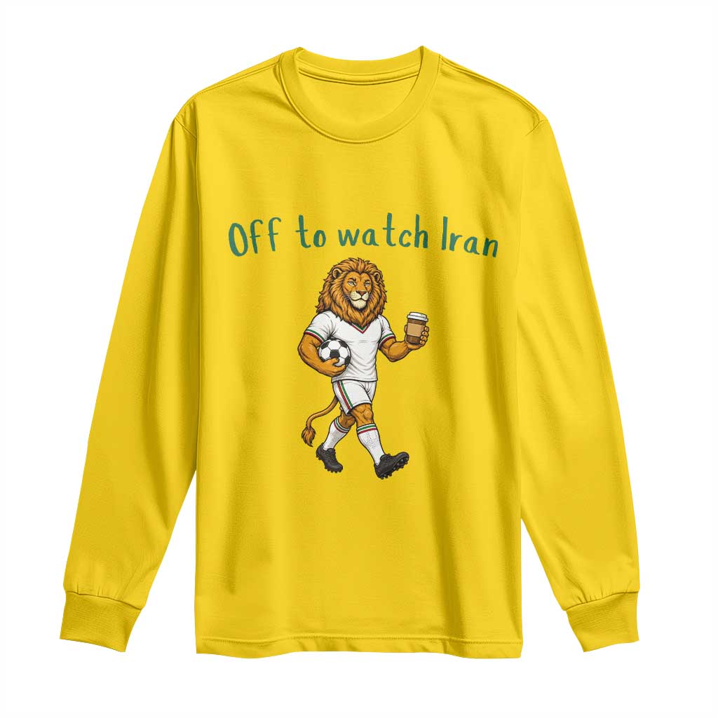 Funny Persian Lion Soccer Fan Gift Long Sleeve Shirt Off To Watch Iran