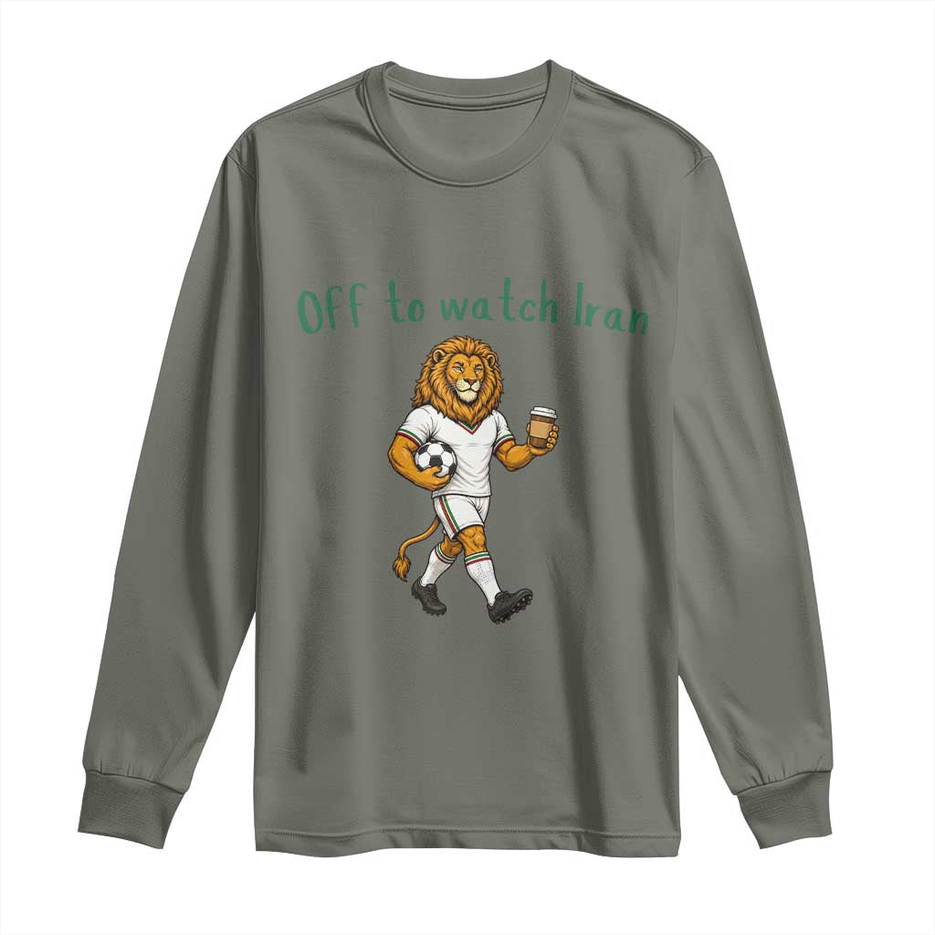Funny Persian Lion Soccer Fan Gift Long Sleeve Shirt Off To Watch Iran