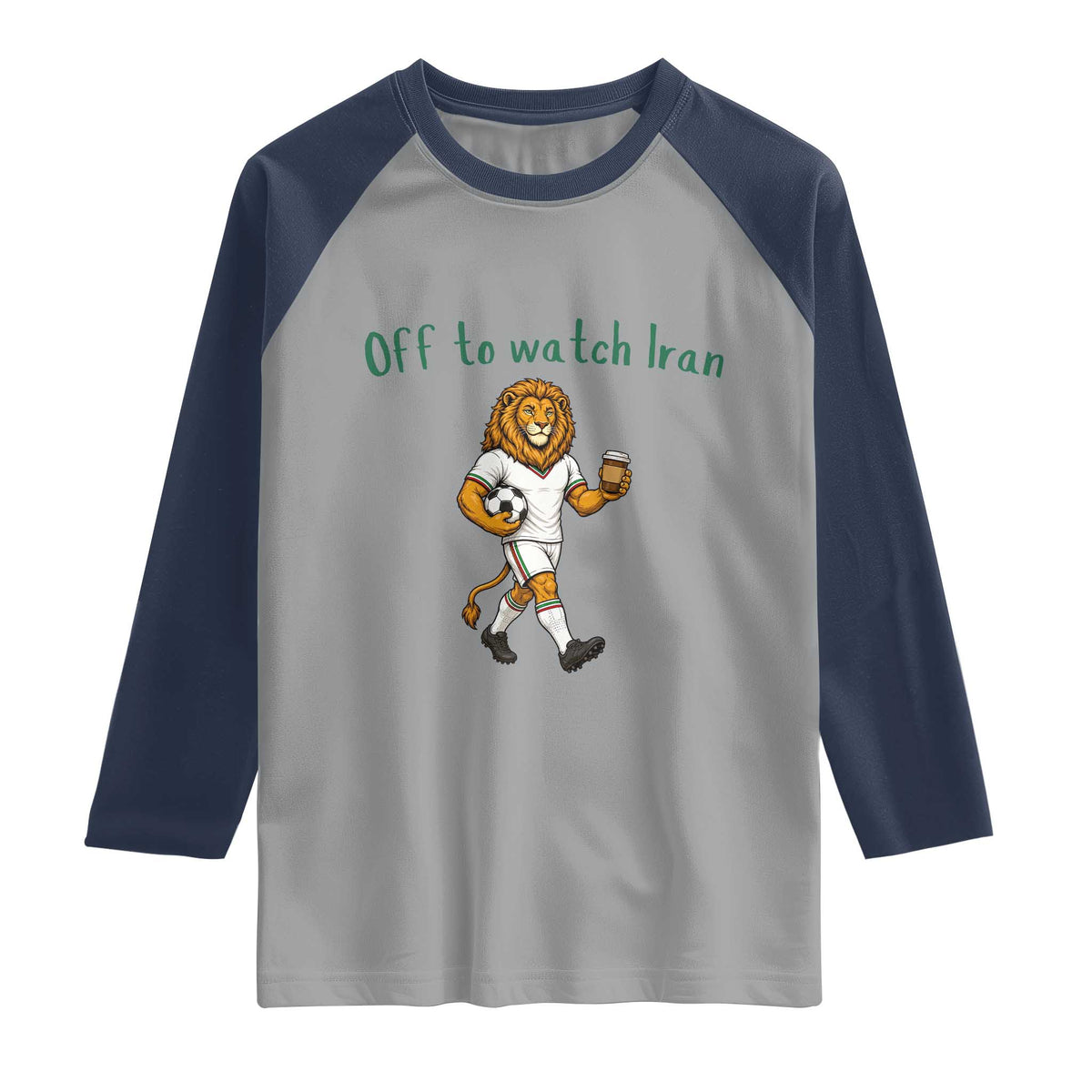 Funny Persian Lion Soccer Fan Gift Raglan Shirt Off To Watch Iran