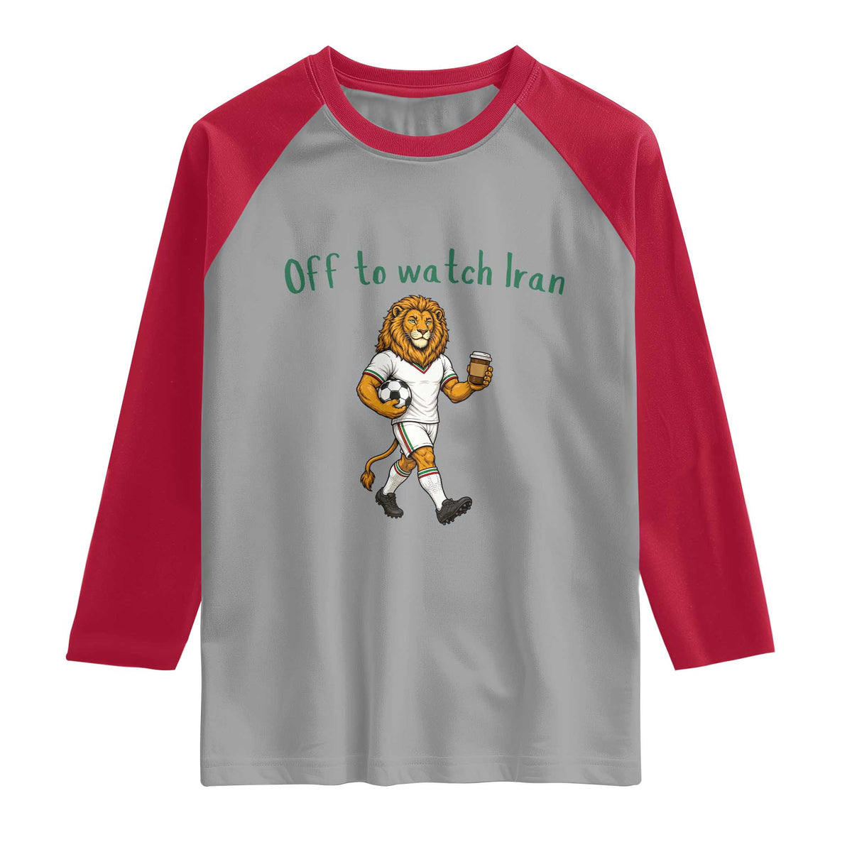 Funny Persian Lion Soccer Fan Gift Raglan Shirt Off To Watch Iran