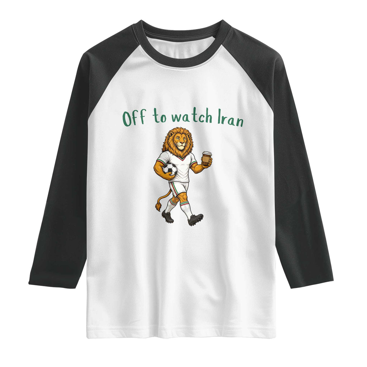 Funny Persian Lion Soccer Fan Gift Raglan Shirt Off To Watch Iran
