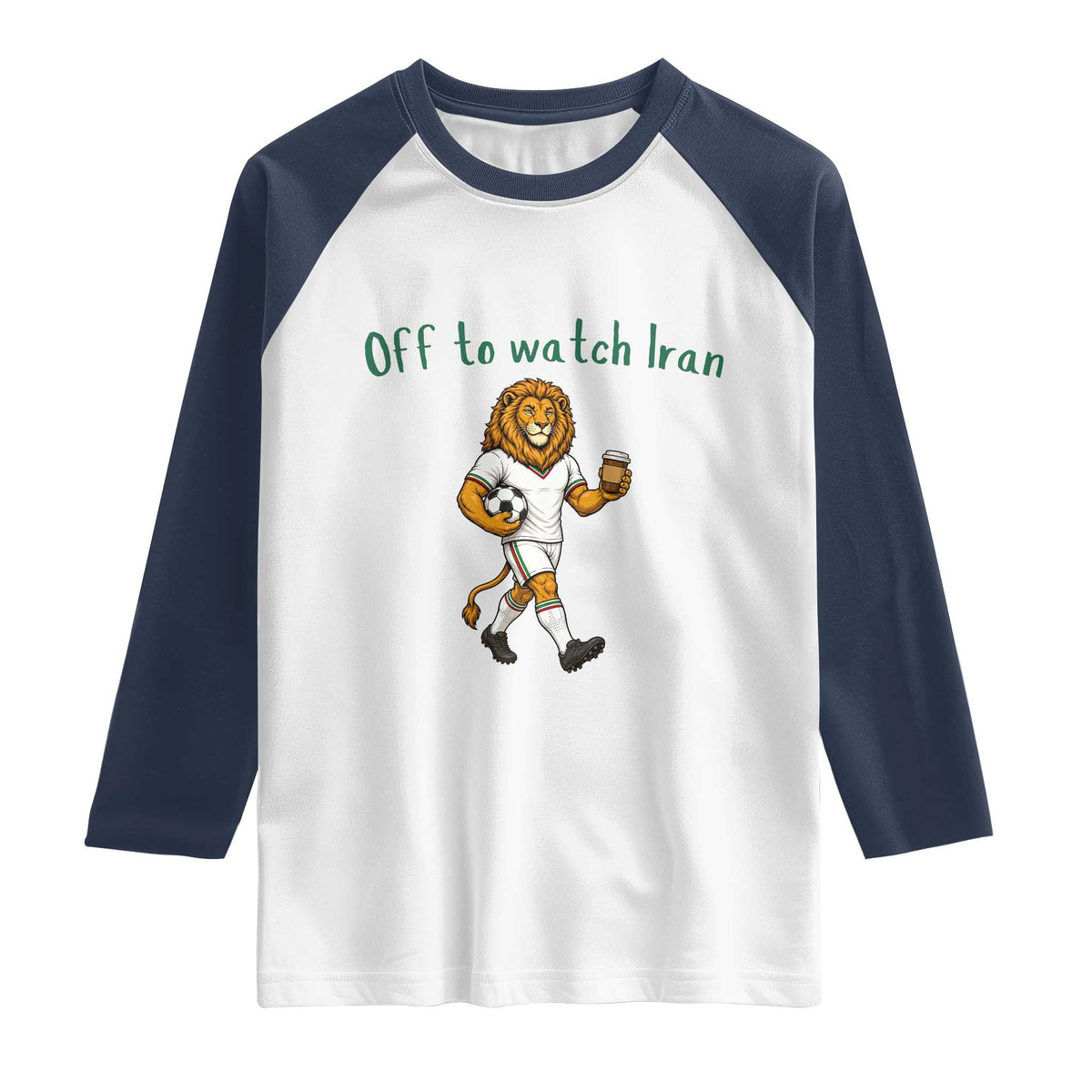 Funny Persian Lion Soccer Fan Gift Raglan Shirt Off To Watch Iran