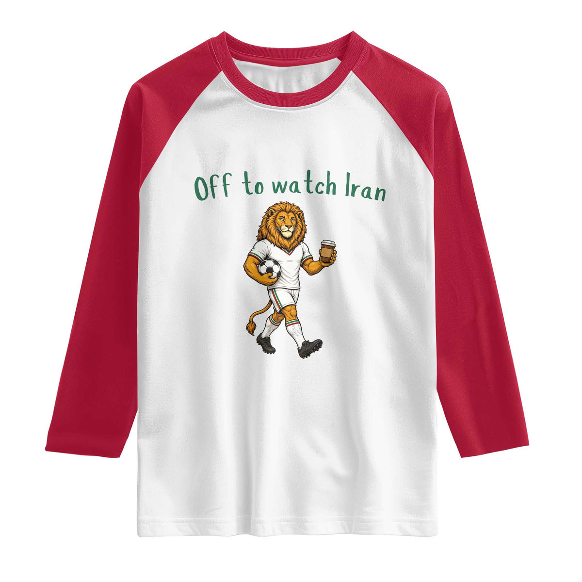 Funny Persian Lion Soccer Fan Gift Raglan Shirt Off To Watch Iran