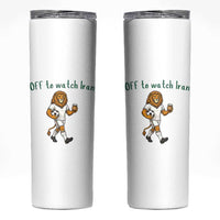 Funny Persian Lion Soccer Fan Gift Skinny Tumbler Off To Watch Iran