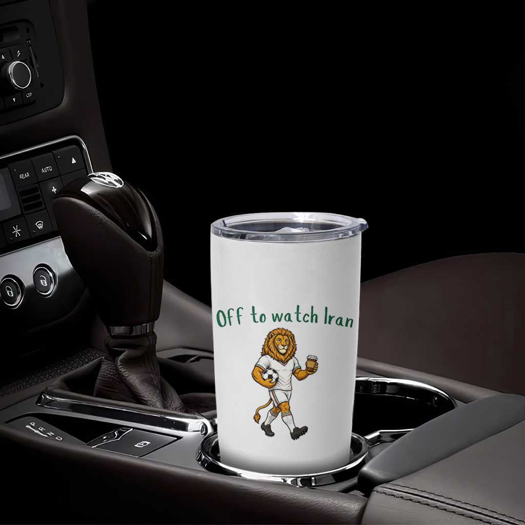 Funny Persian Lion Soccer Fan Gift Tumbler Cup Off To Watch Iran