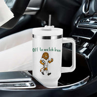 Funny Persian Lion Soccer Fan Gift Tumbler With Handle Off To Watch Iran