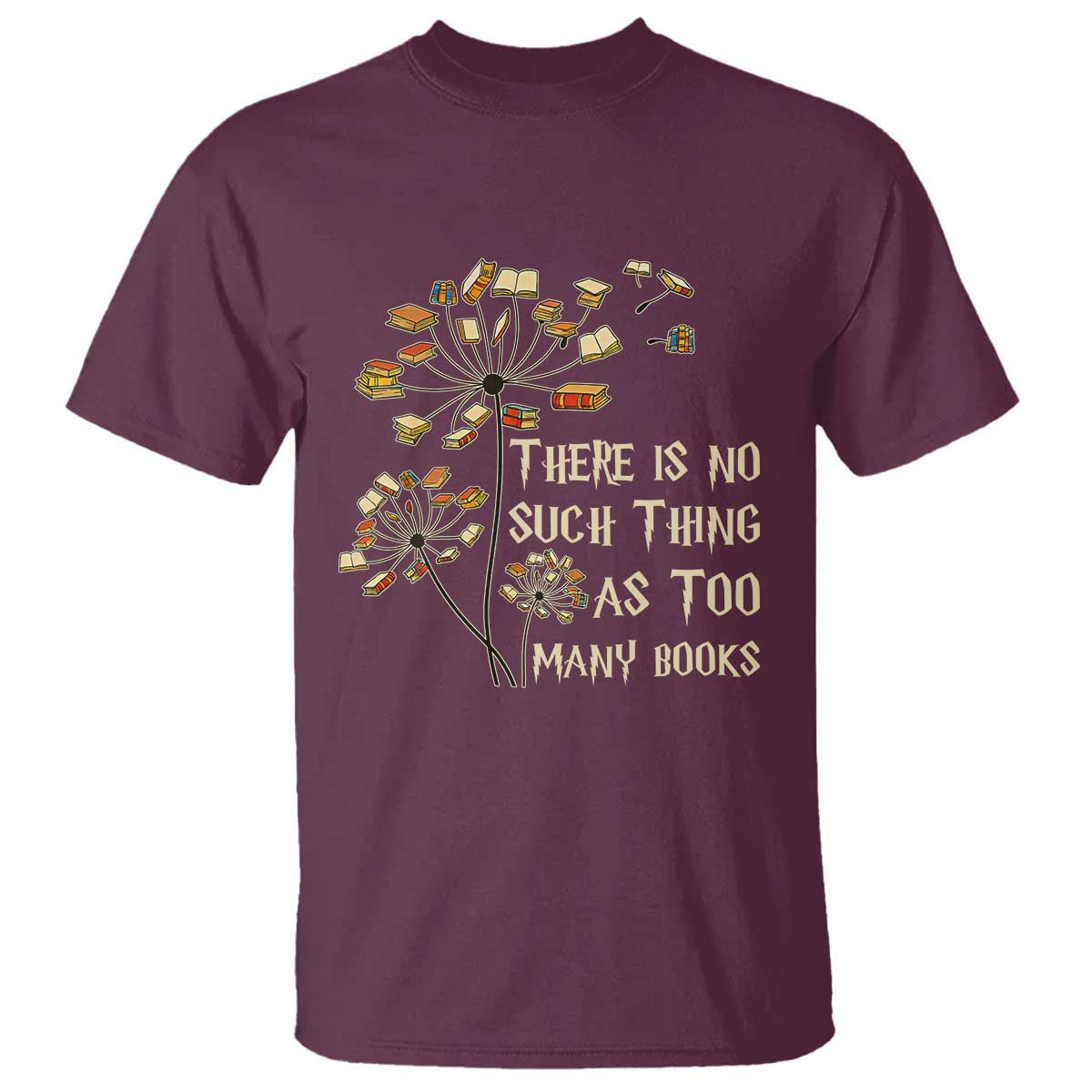 There Is No Such Thing As Too Many Books T Shirt Book Lover - Wonder Print Shop