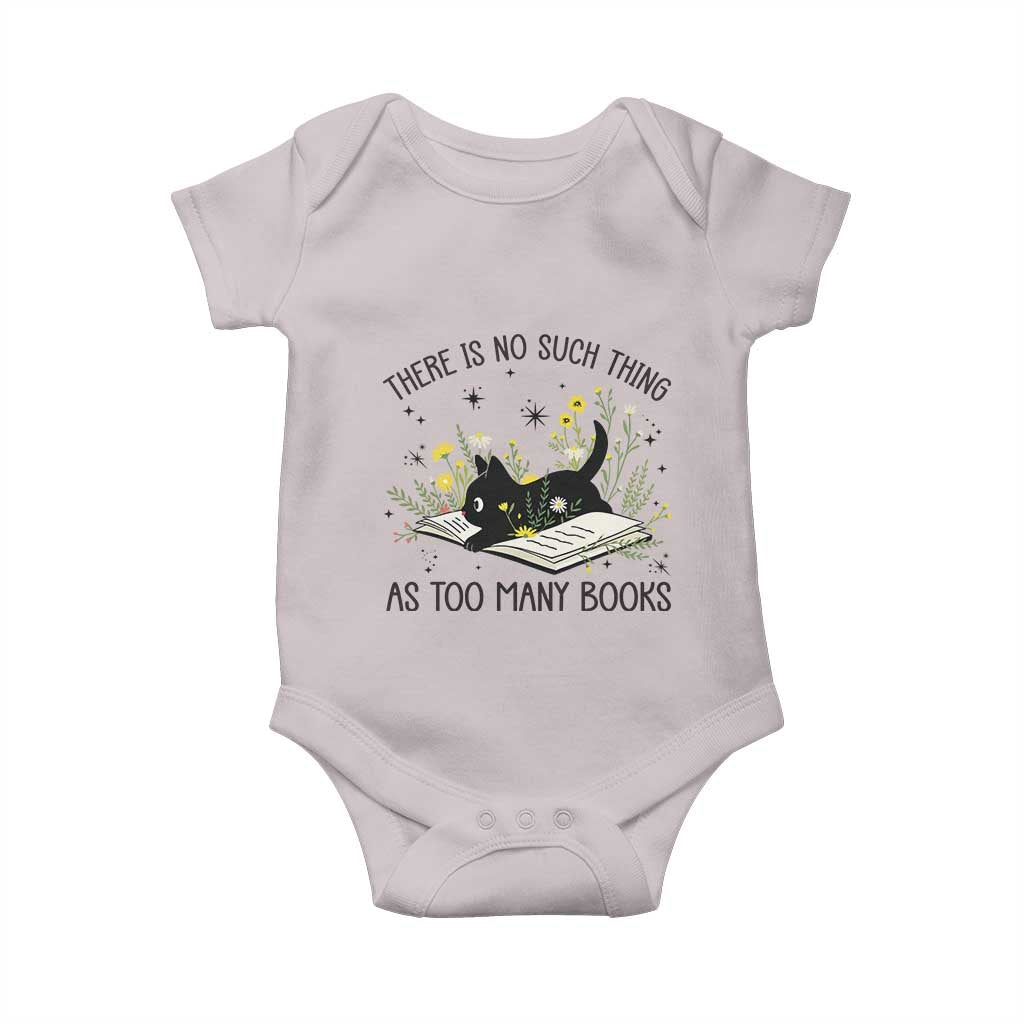 There Is No Such Thing As Too Many Books Baby Onesie Cute Kitty Reading Book - Wonder Print Shop
