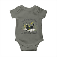 There Is No Such Thing As Too Many Books Baby Onesie Cute Kitty Reading Book - Wonder Print Shop
