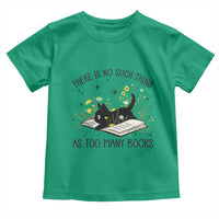 There Is No Such Thing As Too Many Books Toddler T Shirt Cute Kitty Reading Book - Wonder Print Shop