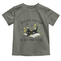 There Is No Such Thing As Too Many Books Toddler T Shirt Cute Kitty Reading Book - Wonder Print Shop