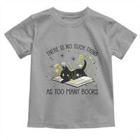 There Is No Such Thing As Too Many Books Toddler T Shirt Cute Kitty Reading Book - Wonder Print Shop