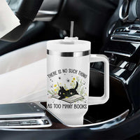 There Is No Such Thing As Too Many Books Tumbler With Handle Cute Kitty Reading Book