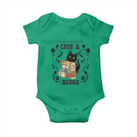 Easily Distracted By Cats And Books Baby Onesie Funny Book Kitty Lover - Wonder Print Shop