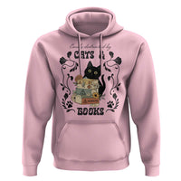 Easily Distracted By Cats And Books Hoodie Funny Book Kitty Lover - Wonder Print Shop
