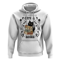 Easily Distracted By Cats And Books Hoodie Funny Book Kitty Lover - Wonder Print Shop