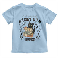 Easily Distracted By Cats And Books Toddler T Shirt Funny Book Kitty Lover - Wonder Print Shop