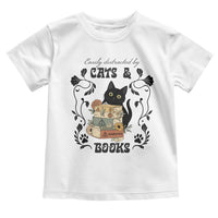 Easily Distracted By Cats And Books Toddler T Shirt Funny Book Kitty Lover - Wonder Print Shop