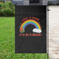 Take A Look It Is In A Book Garden Flag Cute Rainbow Book Educational Quote - Wonder Print Shop