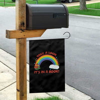Take A Look It Is In A Book Garden Flag Cute Rainbow Book Educational Quote - Wonder Print Shop