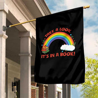 Take A Look It Is In A Book Garden Flag Cute Rainbow Book Educational Quote - Wonder Print Shop