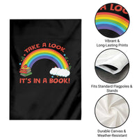 Take A Look It Is In A Book Garden Flag Cute Rainbow Book Educational Quote - Wonder Print Shop