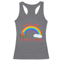 Take A Look It Is In A Book Racerback Tank Top Cute Rainbow Book Educational Quote - Wonder Print Shop