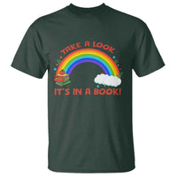 Take A Look It Is In A Book T Shirt Cute Rainbow Book Educational Quote - Wonder Print Shop