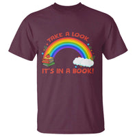 Take A Look It Is In A Book T Shirt Cute Rainbow Book Educational Quote - Wonder Print Shop