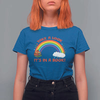 Take A Look It Is In A Book T Shirt For Women Cute Rainbow Book Educational Quote - Wonder Print Shop