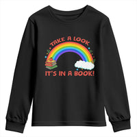 Take A Look It Is In A Book Youth Sweatshirt Cute Rainbow Book Educational Quote - Wonder Print Shop