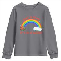 Take A Look It Is In A Book Youth Sweatshirt Cute Rainbow Book Educational Quote - Wonder Print Shop