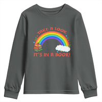 Take A Look It Is In A Book Youth Sweatshirt Cute Rainbow Book Educational Quote - Wonder Print Shop