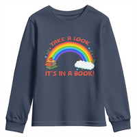 Take A Look It Is In A Book Youth Sweatshirt Cute Rainbow Book Educational Quote - Wonder Print Shop