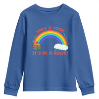 Take A Look It Is In A Book Youth Sweatshirt Cute Rainbow Book Educational Quote - Wonder Print Shop