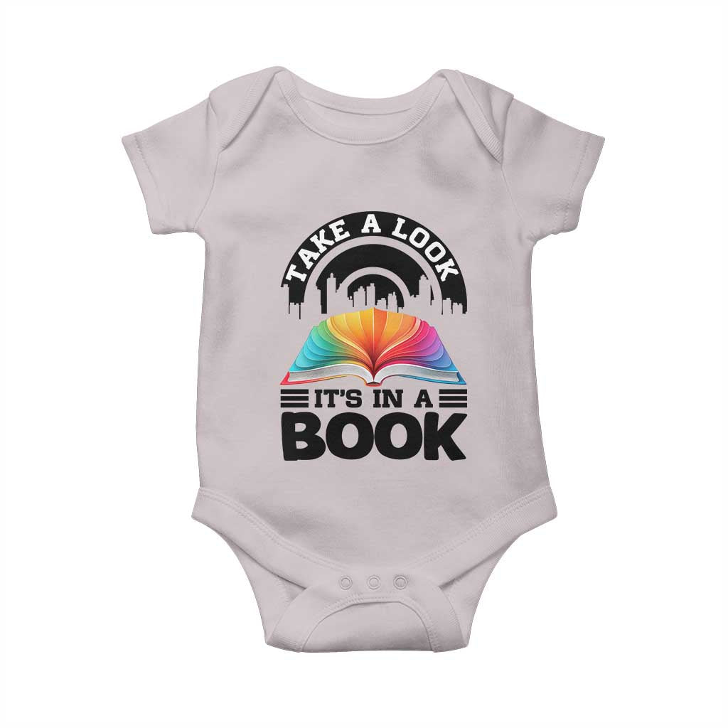 Take A Look It Is In A Book Baby Onesie Reading Retro Rainbow Vintage - Wonder Print Shop