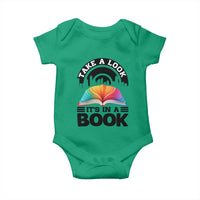 Take A Look It Is In A Book Baby Onesie Reading Retro Rainbow Vintage - Wonder Print Shop