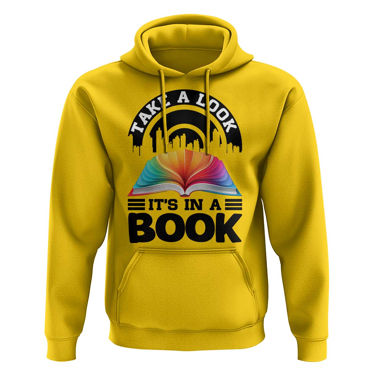 Take A Look It Is In A Book Hoodie Reading Retro Rainbow Vintage - Wonder Print Shop