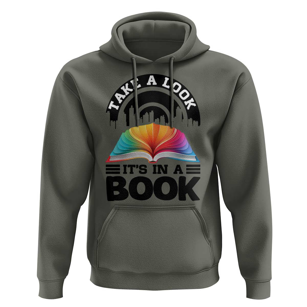 Take A Look It Is In A Book Hoodie Reading Retro Rainbow Vintage - Wonder Print Shop