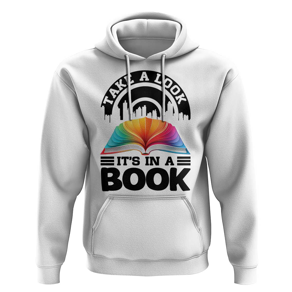 Take A Look It Is In A Book Hoodie Reading Retro Rainbow Vintage - Wonder Print Shop