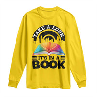 Take A Look It Is In A Book Long Sleeve Shirt Reading Retro Rainbow Vintage - Wonder Print Shop