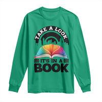 Take A Look It Is In A Book Long Sleeve Shirt Reading Retro Rainbow Vintage - Wonder Print Shop