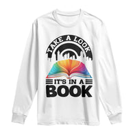 Take A Look It Is In A Book Long Sleeve Shirt Reading Retro Rainbow Vintage - Wonder Print Shop