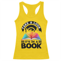 Take A Look It Is In A Book Racerback Tank Top Reading Retro Rainbow Vintage - Wonder Print Shop