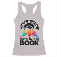 Take A Look It Is In A Book Racerback Tank Top Reading Retro Rainbow Vintage - Wonder Print Shop